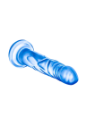Niebieskie dildo bez jąder z przyssawką, długość: 17 cm