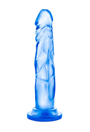 Niebieskie dildo bez jąder z przyssawką, długość: 17 cm