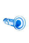 Niebieskie dildo bez jąder z przyssawką, długość: 17 cm