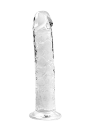 Żelowe, przeźroczyste dildo z przyssawką 18 cm