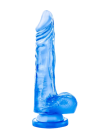 Niebieskie dildo z jądrami - kompatybilne z uprzężą