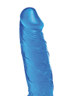 Żelowe dildo z jądrami i przyssawką w kolorze niebieskim, 19cm