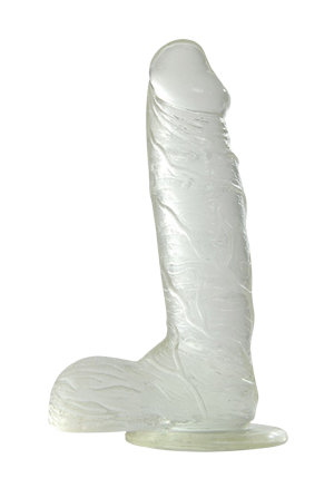 Przeźroczyste dildo 19cm realistyczne