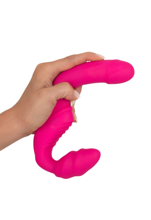 Pełny, podwójny strap-on dla par z wibracjami