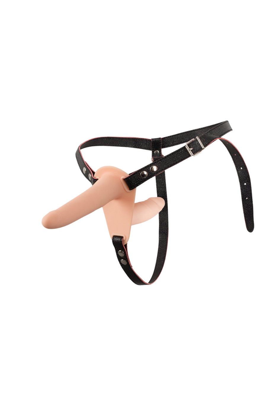 Podwójny, pełny strap-on dla kobiet z wibracjami i uprzężą Podwójny, pełny strap-on dla kobiet z wibracjami i uprzężą