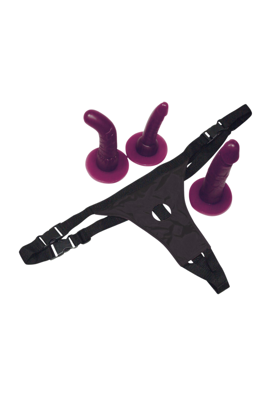Strap-on z 3 wymiennymi dildo na uprzęży Strap-on z 3 wymiennymi dildo na uprzęży