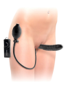 Podwójny pompowany strap-on z wibracjami, bez szelek