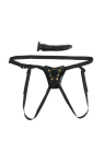 Elegancki czarno - złoty STRAP ON, 19 cm