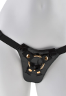 Elegancki czarno - złoty STRAP ON, 19 cm
