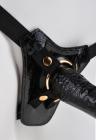 Elegancki czarno - złoty STRAP ON, 19 cm