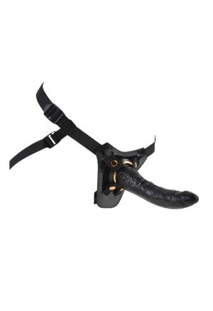 Elegancki czarno - złoty STRAP ON, 19 cm