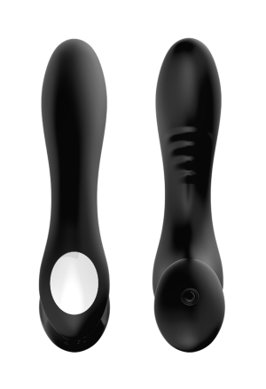 Zakrzywiony masażer prostaty z wibracjami i prążkowaniem