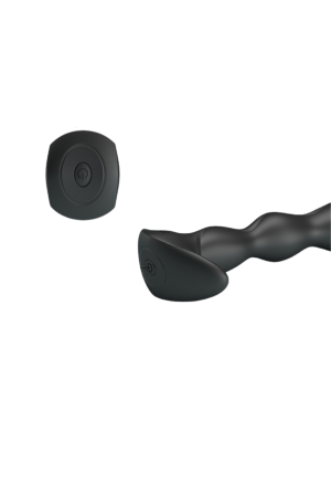 Czarny, wibrujący korek analny, masażer prostaty