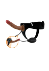 Duże dildo strap-on z funkcją wytrysku z regulowanym pasem