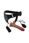 Strap on z regulowanym pasem, wibracjami i dildem z funkcją wytrysku