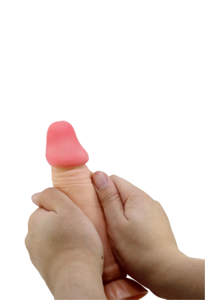 Ultra realistyczne dildo z przesuwna skórką  i rdzeniem w formie kręgów