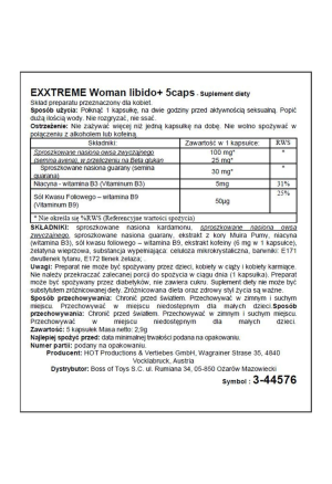 HOT eXXtreme Libido caps, tabletki zwiększające libido 5 szt.