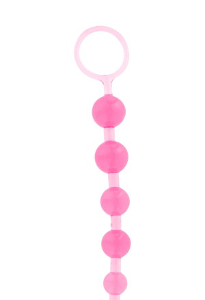 Różowe koraliki analne - sonda z zawleczką, 30 cm