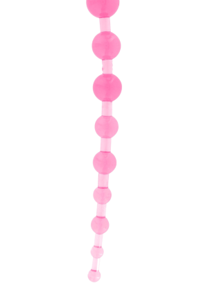 Różowe koraliki analne - sonda z zawleczką, 30 cm