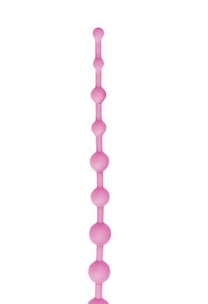 Długie, silikonowe koraliki analne w różowym kolorze - 33,6 cm