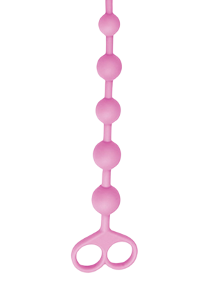 Długie, silikonowe koraliki analne w różowym kolorze - 33,6 cm