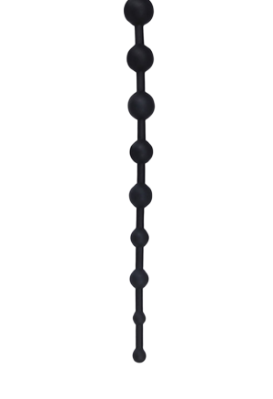 Długie, silikonowe koraliki analne w kolorze czarnym - 33,6 cm