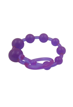 Kulki analne połączone ze sobą - fioletowe koraliki - 27cm