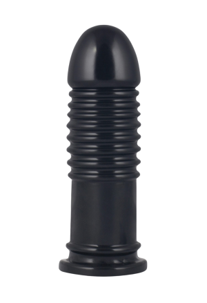 Duże, czarne dildo analne z żebrowaniem