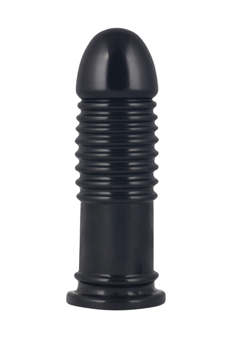 Duże, czarne dildo analne z żebrowaniem