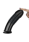 Duże, czarne dildo analne z żebrowaniem