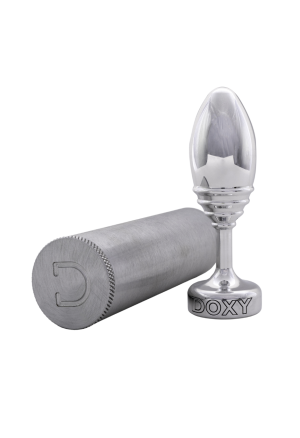 Ciężki, metalowy plug analny z prążkowaniem