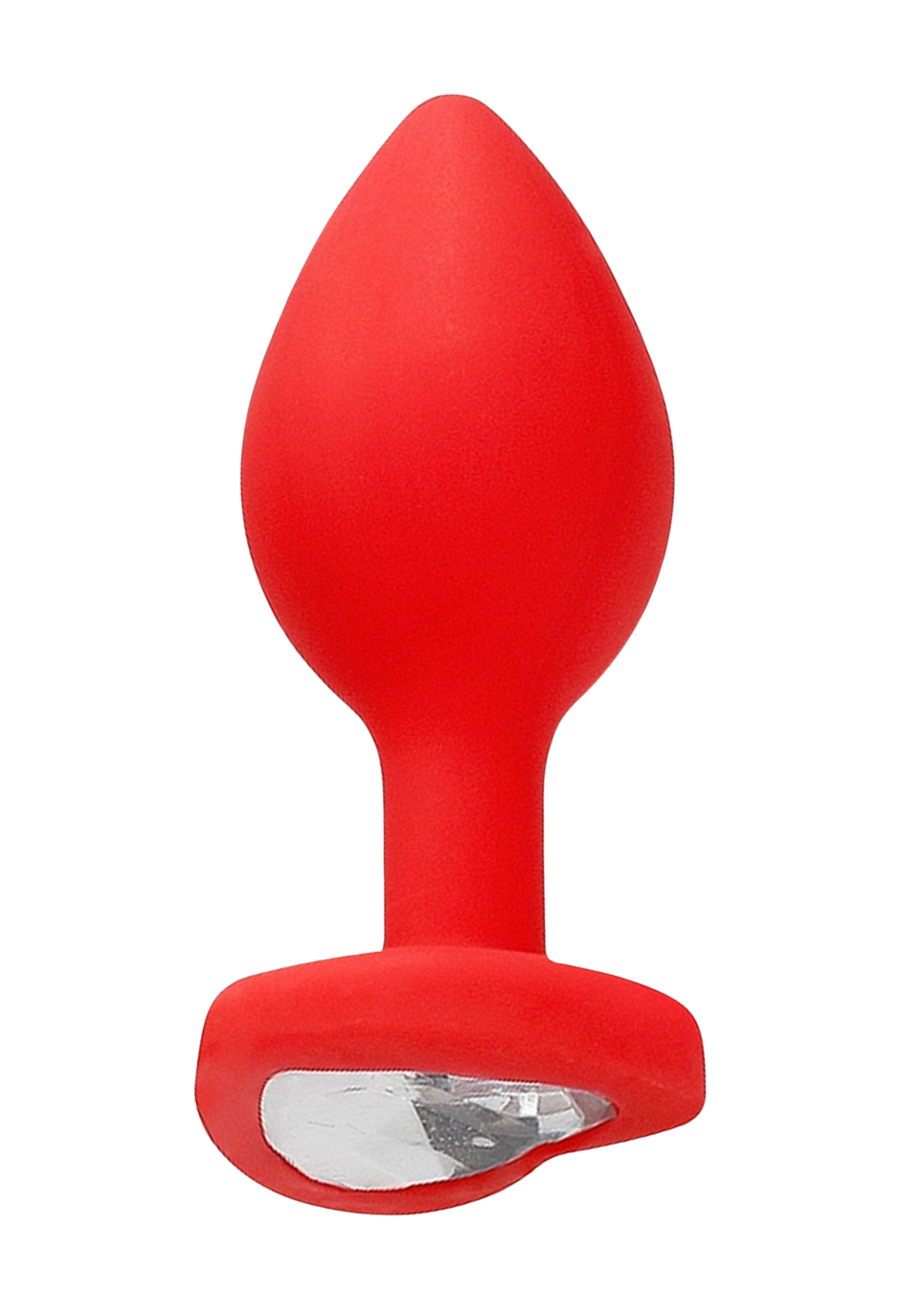 Czerwony, silikonowy plug z kryształowym sercem Czerwony, silikonowy plug z kryształowym sercem