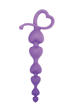 Fioletowy plug analny w kształcie serduszek - 18 cm