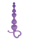 Fioletowy plug analny w kształcie serduszek - 18 cm