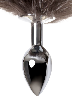 Metalowy, srebrny plug z ogonem - kitą 40 cm