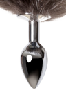 Metalowy, srebrny plug z ogonem - kitą 40 cm