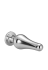 Srebrny plug - stożek analny z błyszczącym kryształem rozm. S