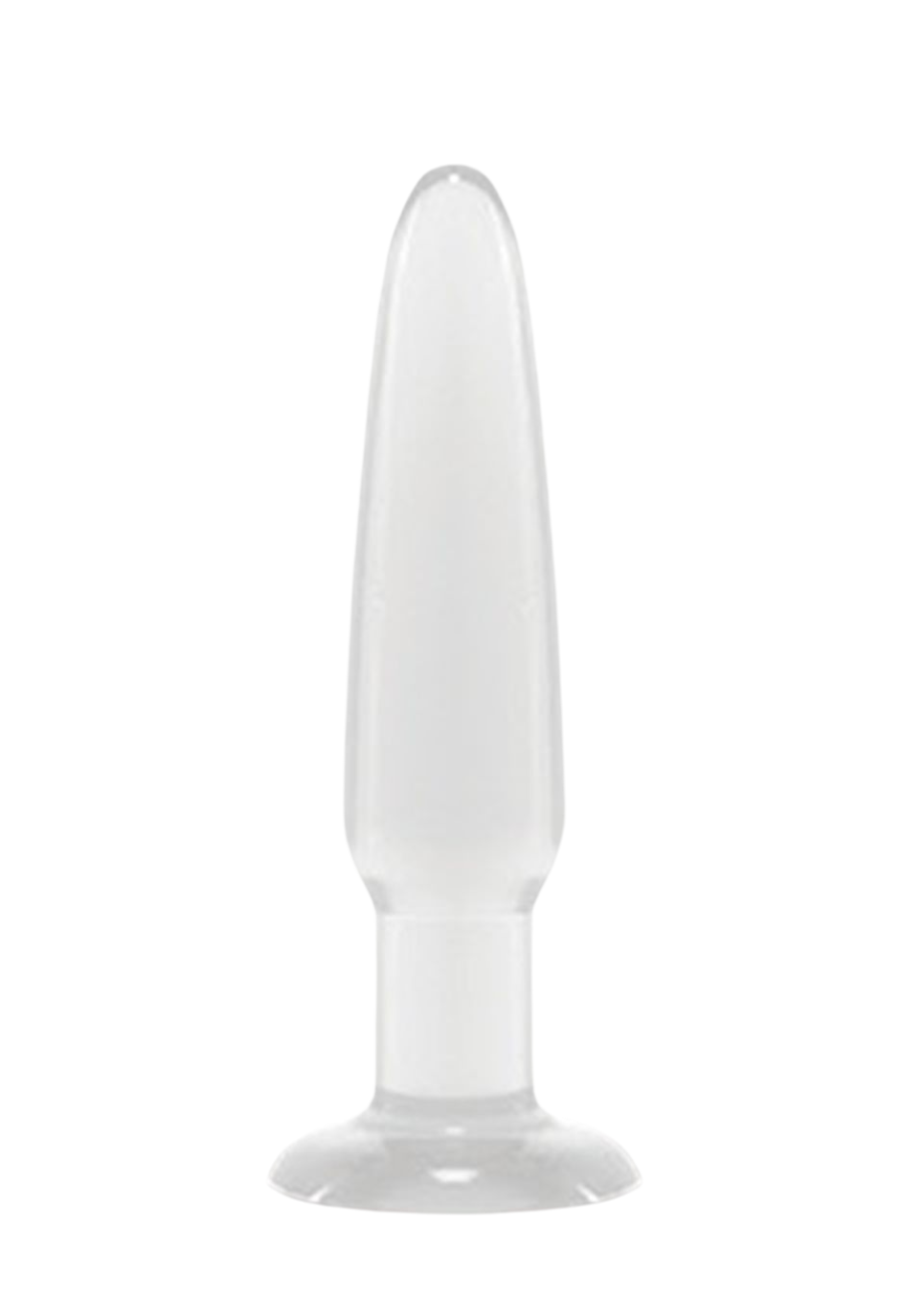 Opływowy, przezroczysty plug analny w rozmiarze S