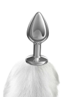 Srebrny, metalowy plug z długim ogonem - kitą 38 cm