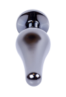 Metalowy plug z czerwonym kryształem, chromowy