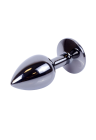 Klasyczny mini plug  z pudrowym kryształem, chromowy