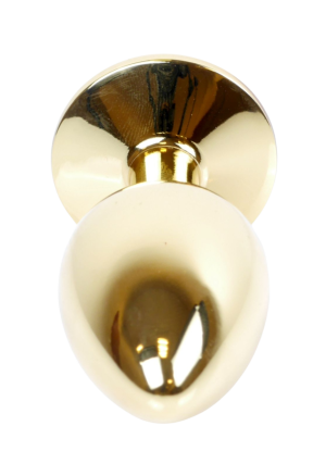 Klasyczny mini plug  z czerwonym kryształem - złoty