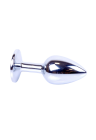 Klasyczny mini plug  z białym kryształem - srebrny