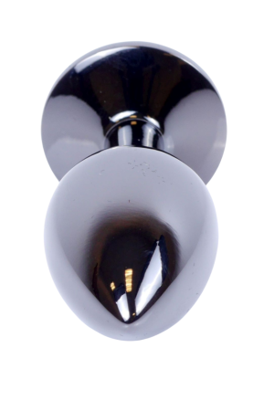 Klasyczny mini plug  z różowym kryształem, chromowy