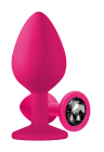 Różowy plug z ciemnym kryształem, medium