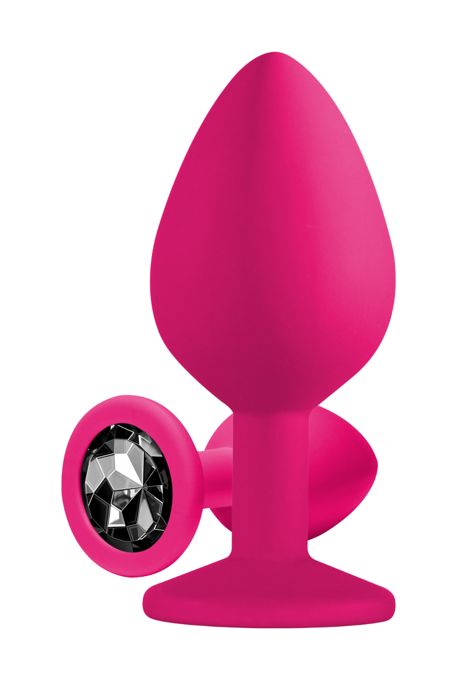 Różowy plug z ciemnym kryształem, medium Różowy plug z ciemnym kryształem, medium