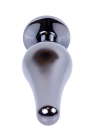 Metalowy plug z różowym kryształem, chromowy