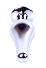 Metalowy plug z białym kryształem, srebrny