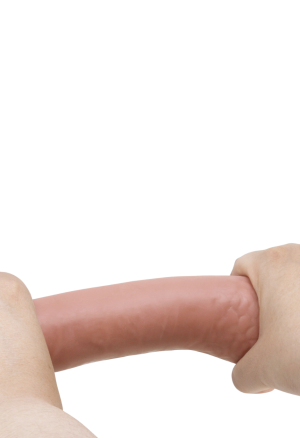 Dildo z przesuwną skórką i plastycznym kręgosłupem - 21 cm