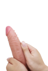 Dildo z przesuwną skórką i plastycznym kręgosłupem - 21 cm